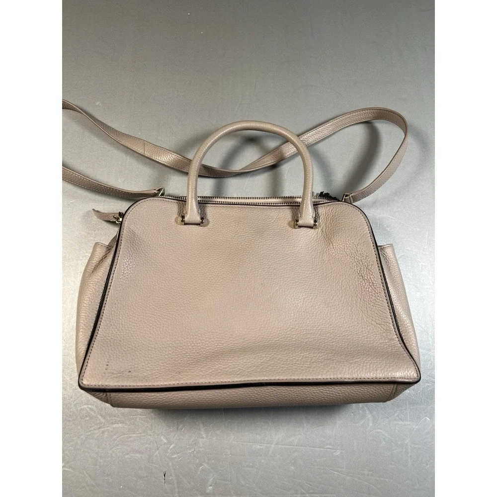 Kate Spade Kalen WKRU4074 Beige Pebbled Leather Satchel With Tassel Detail - Picture 4 of 11